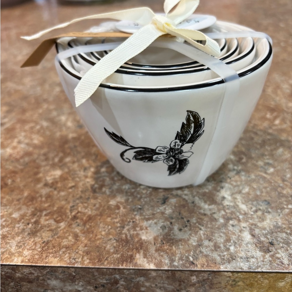 Rae Dunn Floral Measuring cup set of 4 2024 NWT. Never used nice set.